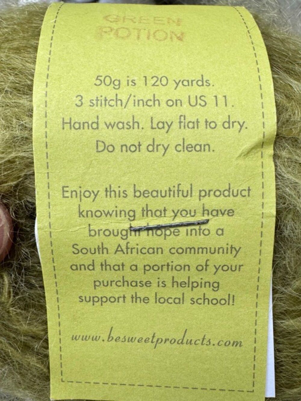 Be Sweet Brushed Fat Mohair Green 3 Skein Yarn Destash - Picture 2 of 5
